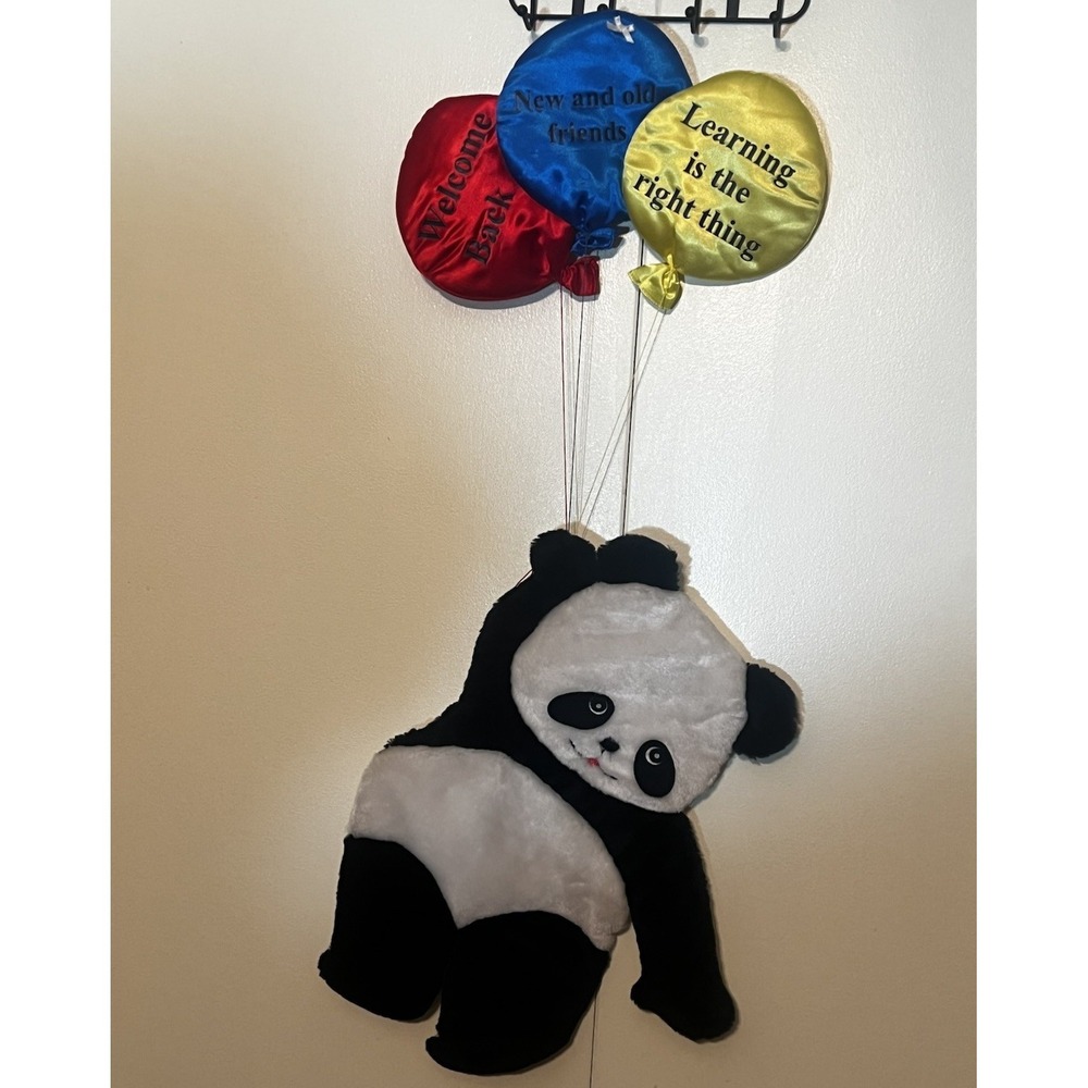 VTG Russ Berrie Panda Balloon‎ Soft Sculpture Back To School Nursery 80's Decor